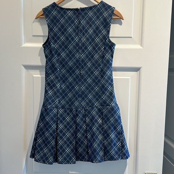 Maison Cléo Denim Blue Shift Dress with Pleated Skirt Size 36 French sizing. - Picture 5 of 9